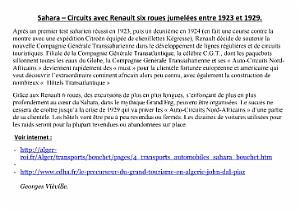 ALGERIE-SAHARA 1923 A 29 EN RENAULT 6 ROUES